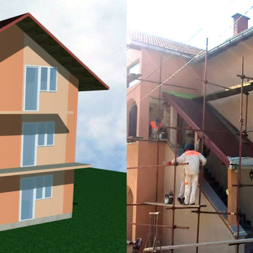 Postavljanje fasade na stambenom objektu u Gračanici, prema idejnom rješenju
